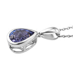 D'Joy Sehr Seltener Premium Tansanit Anhänger mit Kette ca. 50 cm 925 Silber Rhodiniert ca. 1.71 ct