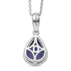 D'Joy Sehr Seltener Premium Tansanit Anhänger mit Kette ca. 50 cm 925 Silber Rhodiniert ca. 1.71 ct