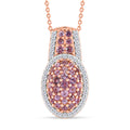 D'Joy Rosa Saphir Schmuckset ca. 50 cm 925 Silber 750 Roségold vermeil ca. 1,51 ct.