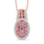 D'Joy Rosa Saphir Schmuckset ca. 50 cm 925 Silber 750 Roségold vermeil ca. 1,51 ct.