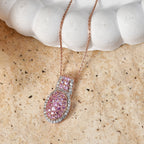 D'Joy Rosa Saphir Schmuckset ca. 50 cm 925 Silber 750 Roségold vermeil ca. 1,51 ct.