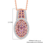 D'Joy Rosa Saphir Schmuckset ca. 50 cm 925 Silber 750 Roségold vermeil ca. 1,51 ct.