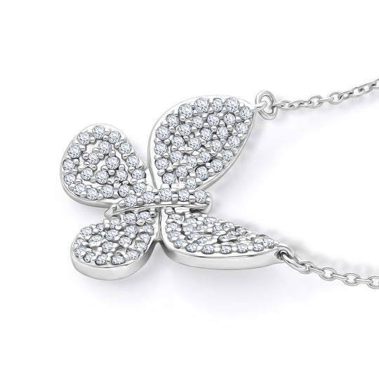 D'Joy Blauer Diamant (IR) Anhänger mit Kette, ca. 45 cm 925 Silber Rhodiniert ca. 0.53 ct