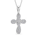 D'Joy weißer Diamant Kreuz Anhänger mit 50cm Kette - 0,26 ct.