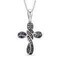 D'Joy Mehrfarbiger Diamant Anhänger mit Kette, ca. 50 cm 925 Silber Rhodiniert ca. 0.25 ct
