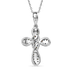 D'Joy Mehrfarbiger Diamant Anhänger mit Kette, ca. 50 cm 925 Silber Rhodiniert ca. 0.25 ct