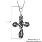 D'Joy Mehrfarbiger Diamant Anhänger mit Kette, ca. 50 cm 925 Silber Rhodiniert ca. 0.25 ct