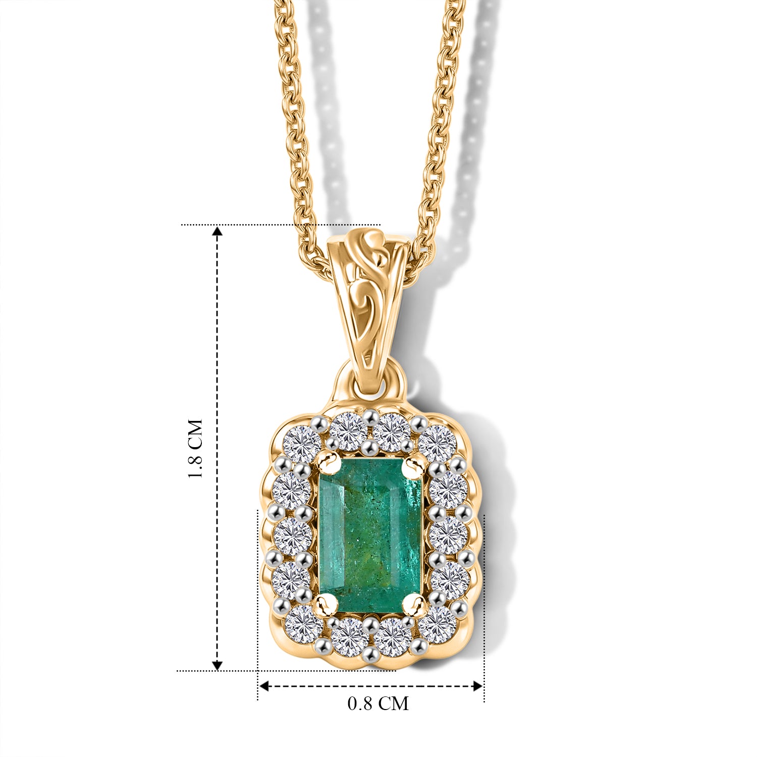 D'Joy AAA Kagem Sambischer Smaragd, Moissanit Schmuckset ca. 50 cm 925 Silber 750 Gelbgold vermeil ca. 0.76 ct