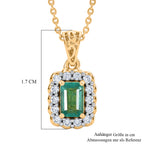 D'Joy AAA Kagem Sambischer Smaragd, Moissanit Schmuckset ca. 50 cm 925 Silber 750 Gelbgold vermeil ca. 0.76 ct