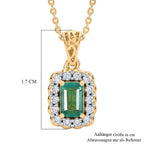 D'Joy AAA Kagem Sambischer Smaragd, Moissanit Schmuckset ca. 50 cm 925 Silber 750 Gelbgold vermeil ca. 0.76 ct
