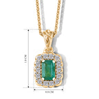 D'Joy AAA Kagem Sambischer Smaragd, Moissanit Schmuckset ca. 50 cm 925 Silber 750 Gelbgold vermeil ca. 0.76 ct