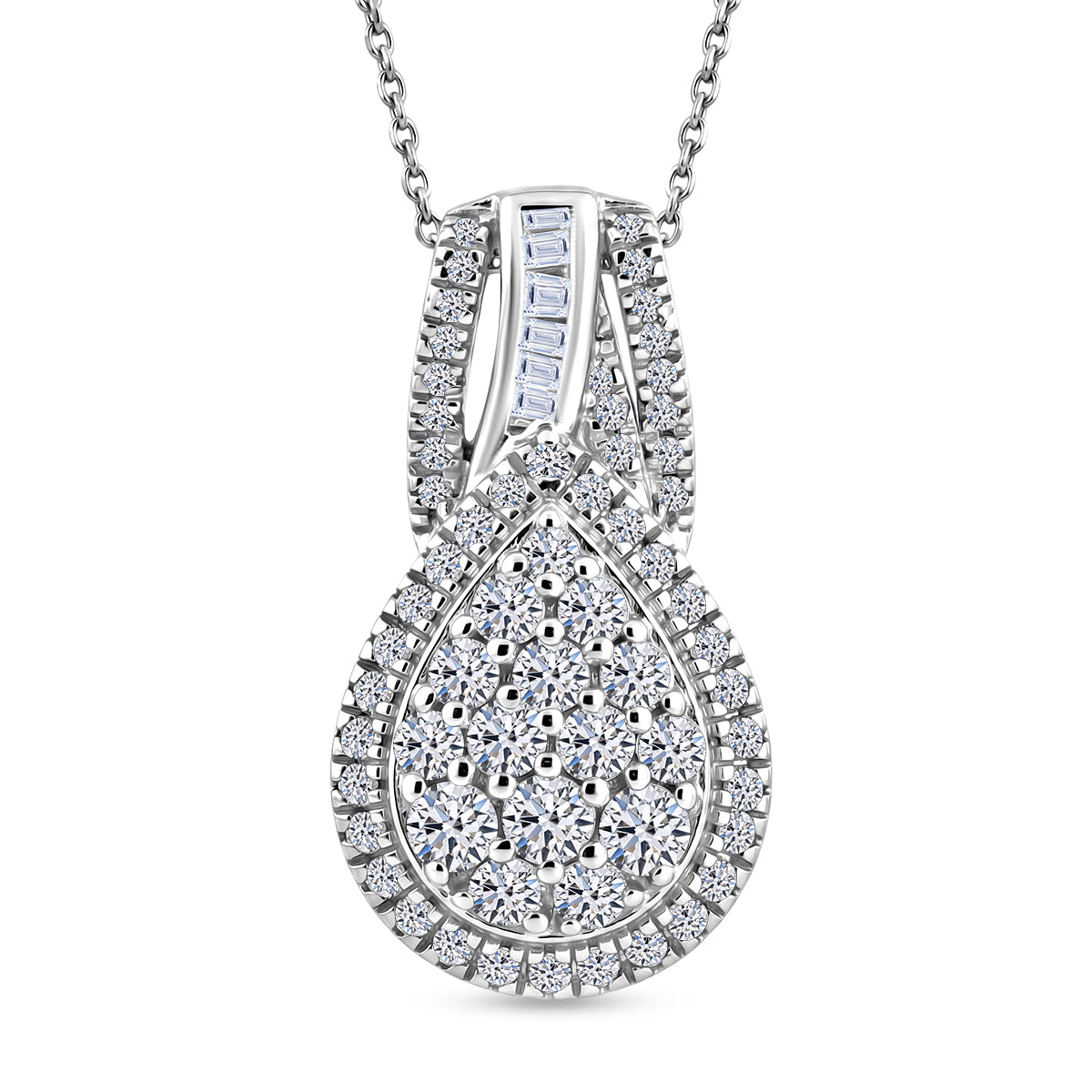 LUXURIANT DIAMOND - Lab Grown Diamant SI-GH SGL zertifiziert  Schmuckset ca. 50 cm 925 Silber Rhodiniert ca. 1.00 ct