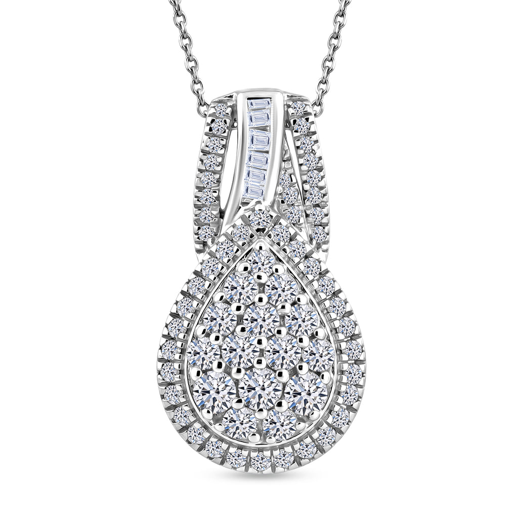 LUXURIANT DIAMOND - Lab Grown Diamant SI-GH SGL zertifiziert  Schmuckset ca. 50 cm 925 Silber Rhodiniert ca. 1.00 ct
