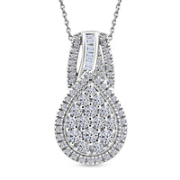 LUXURIANT DIAMOND - Lab Grown Diamant SI-GH SGL zertifiziert  Schmuckset ca. 50 cm 925 Silber Rhodiniert ca. 1.00 ct