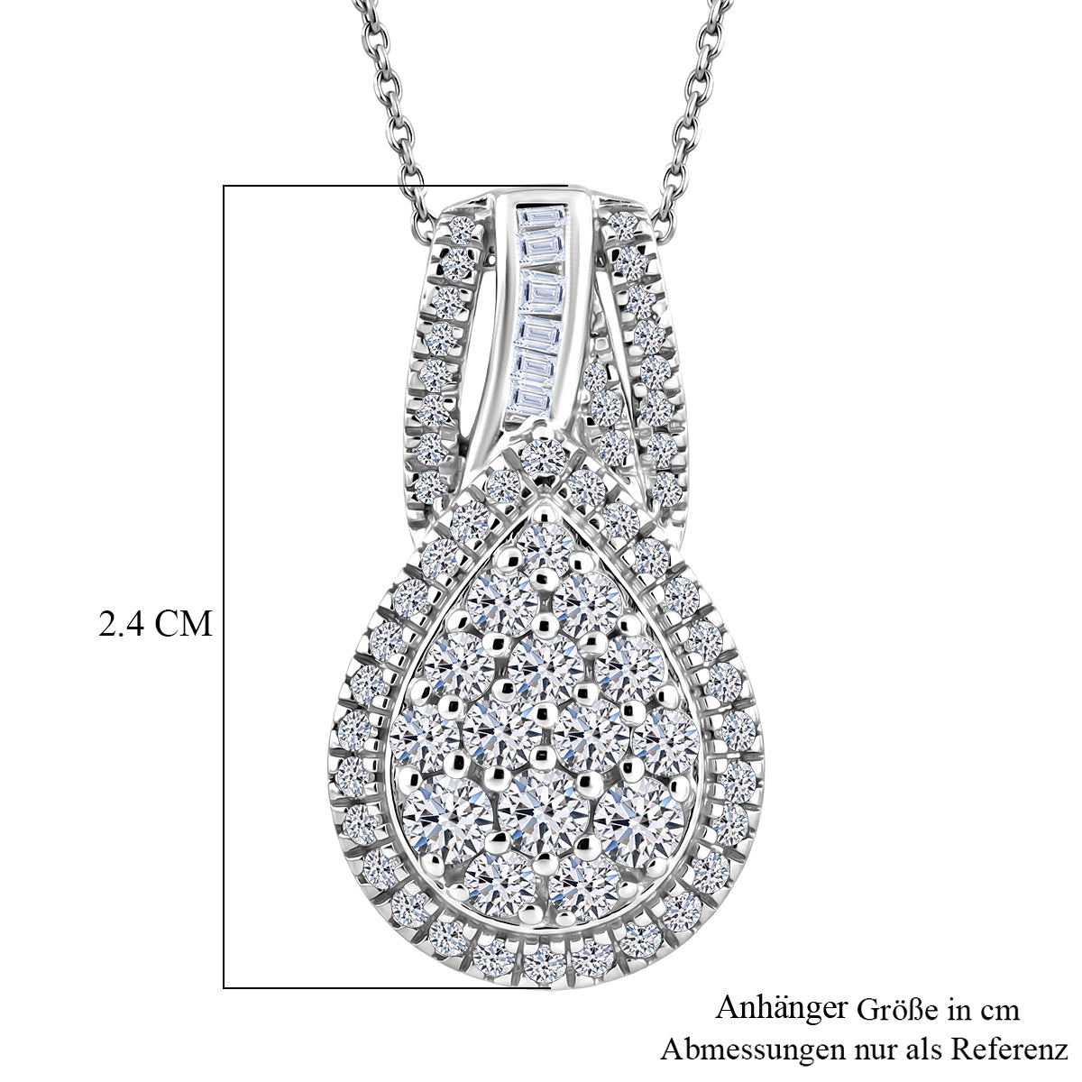 LUXURIANT DIAMOND - Lab Grown Diamant SI-GH SGL zertifiziert  Schmuckset ca. 50 cm 925 Silber Rhodiniert ca. 1.00 ct