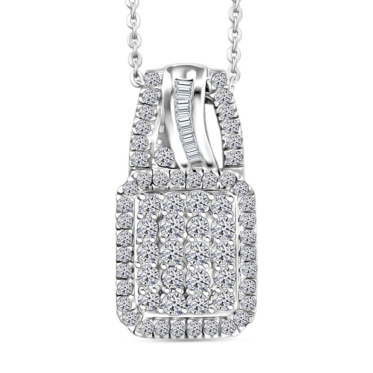 LUXURIANT DIAMOND - Lab Grown Diamant SI-GH Schmuckset ca. 50 cm 925 Silber Rhodiniert ca. 1.01 ct