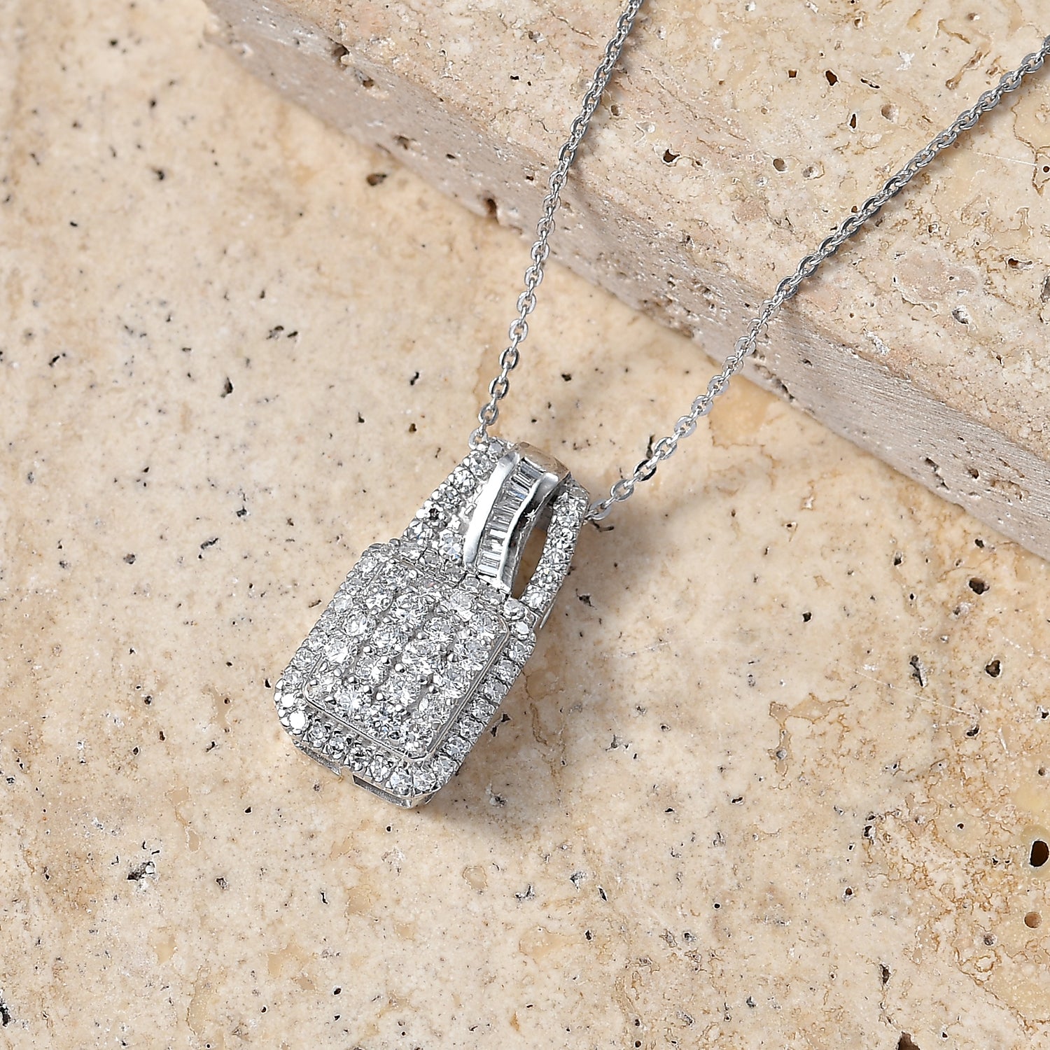 LUXURIANT DIAMOND - Lab Grown Diamant SI-GH Schmuckset ca. 50 cm 925 Silber Rhodiniert ca. 1.01 ct