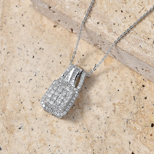 LUXURIANT DIAMOND - Lab Grown Diamant SI-GH Schmuckset ca. 50 cm 925 Silber Rhodiniert ca. 1.01 ct