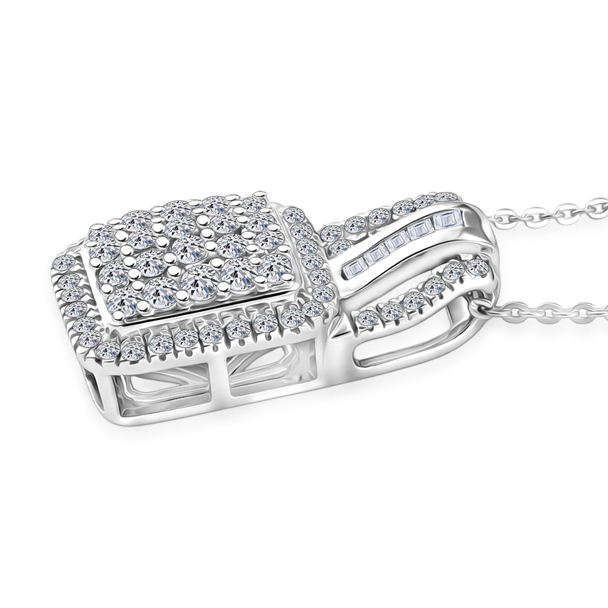 LUXURIANT DIAMOND - Lab Grown Diamant SI-GH Schmuckset ca. 50 cm 925 Silber Rhodiniert ca. 1.01 ct