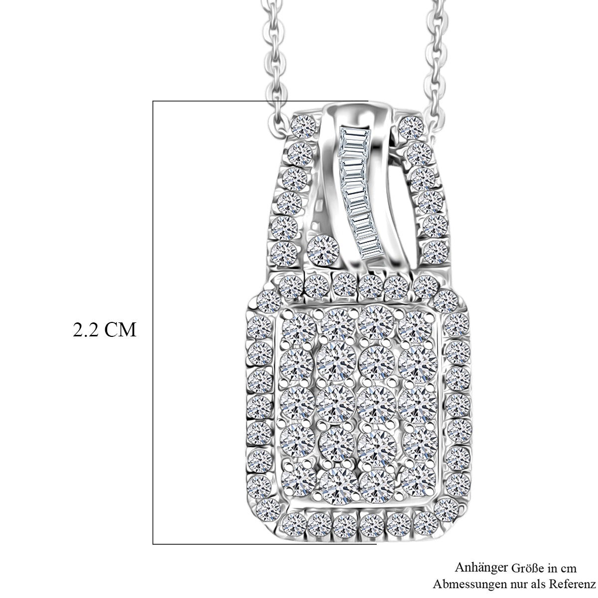LUXURIANT DIAMOND - Lab Grown Diamant SI-GH Schmuckset ca. 50 cm 925 Silber Rhodiniert ca. 1.01 ct