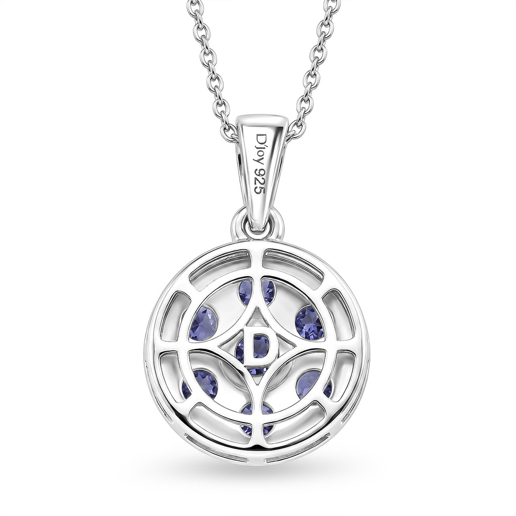 D'Joy AA Tansanit Anhänger mit Kette, ca. 50 cm 925 Silber Platiniert ca. 1.34 ct