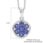 D'Joy AA Tansanit Anhänger mit Kette, ca. 50 cm 925 Silber Platiniert ca. 1.34 ct