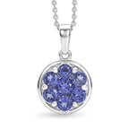 D'Joy AA Tansanit Anhänger mit Kette, ca. 50 cm 925 Silber Platiniert ca. 1.34 ct