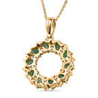 D'Joy AAA Kagem Sambischer Smaragd, Weißer Zirkon Schmuckset ca. 50 cm 925 Silber 750 Gelbgold vermeil ca. 2,00 ct.