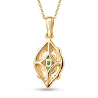 D'Joy AAA Kagem Sambischer Smaragd, Weißer Zirkon Schmuckset ca. 50 cm 925 Silber 750 Gelbgold vermeil ca. 0.63 ct