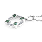 LUXURIANT DIAMOND - AAA Kagem Sambischer Smaragd, Lab Grown Diamant Schmuckset ca. 50 cm 925 Silber Rhodiniert ca. 0,68 ct.