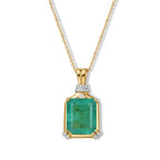 D'Joy Smaragd-Quarz Triplette, Weißer Zirkon Schmuckset ca. 50 cm 925 Silber Gold ca. 6,68 ct.