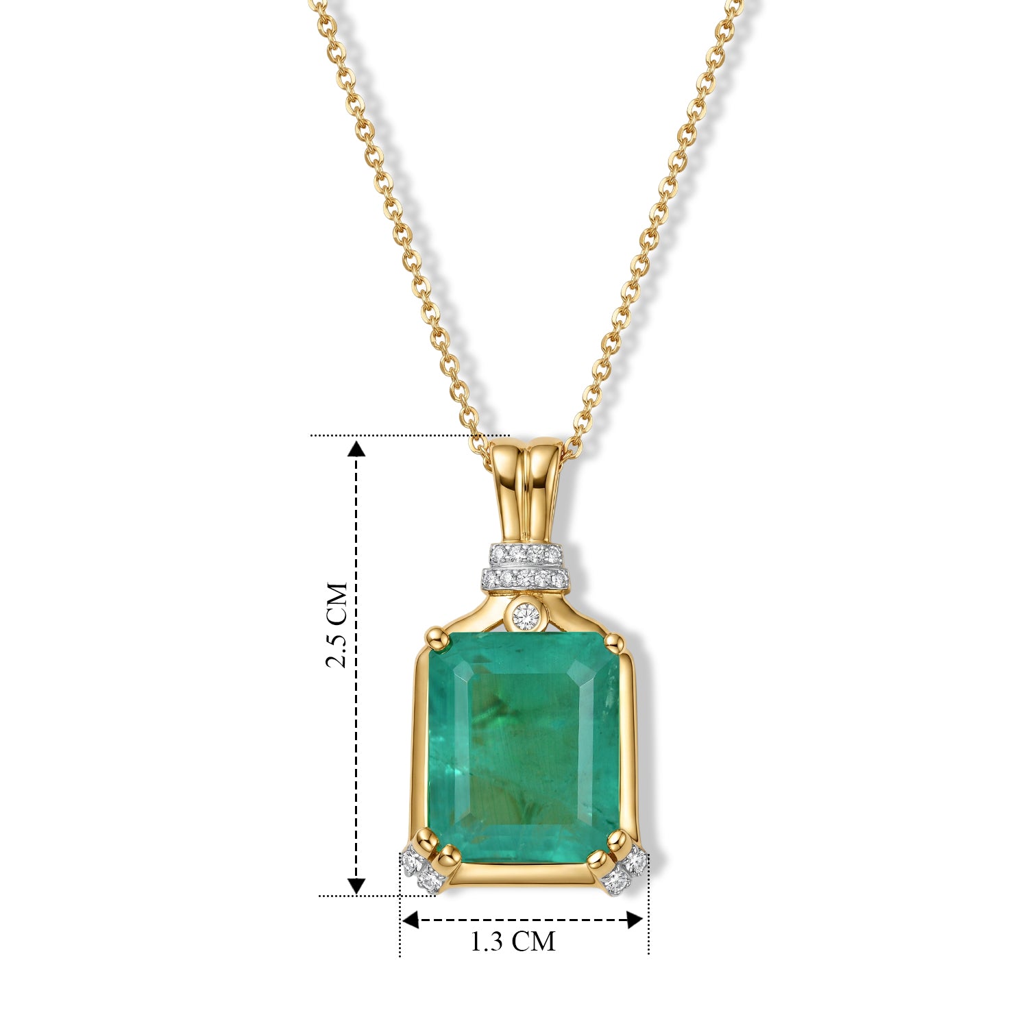 D'Joy Smaragd-Quarz Triplette, Weißer Zirkon Schmuckset ca. 50 cm 925 Silber Gold ca. 6,68 ct.