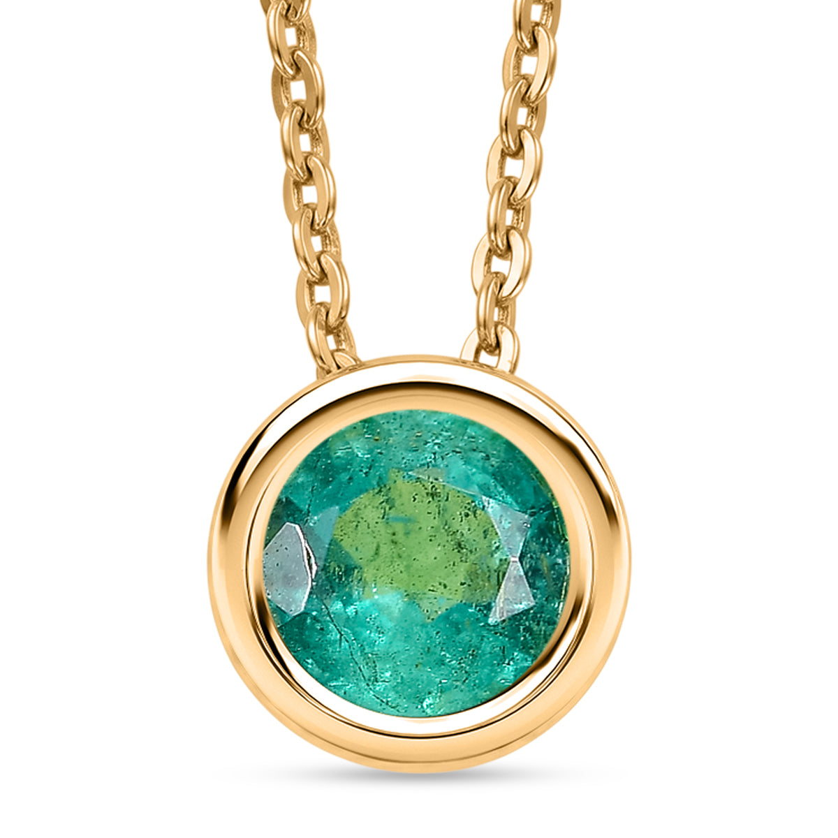 D'Joy AAA Kagem Sambischer Smaragd Schmuckset ca. 50 cm 925 Silber 750 Gelbgold vermeil ca. 0.43 ct