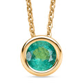 D'Joy AAA Kagem Sambischer Smaragd Schmuckset ca. 50 cm 925 Silber 750 Gelbgold vermeil ca. 0.43 ct