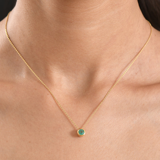 D'Joy AAA Kagem Sambischer Smaragd Schmuckset ca. 50 cm 925 Silber 750 Gelbgold vermeil ca. 0.43 ct
