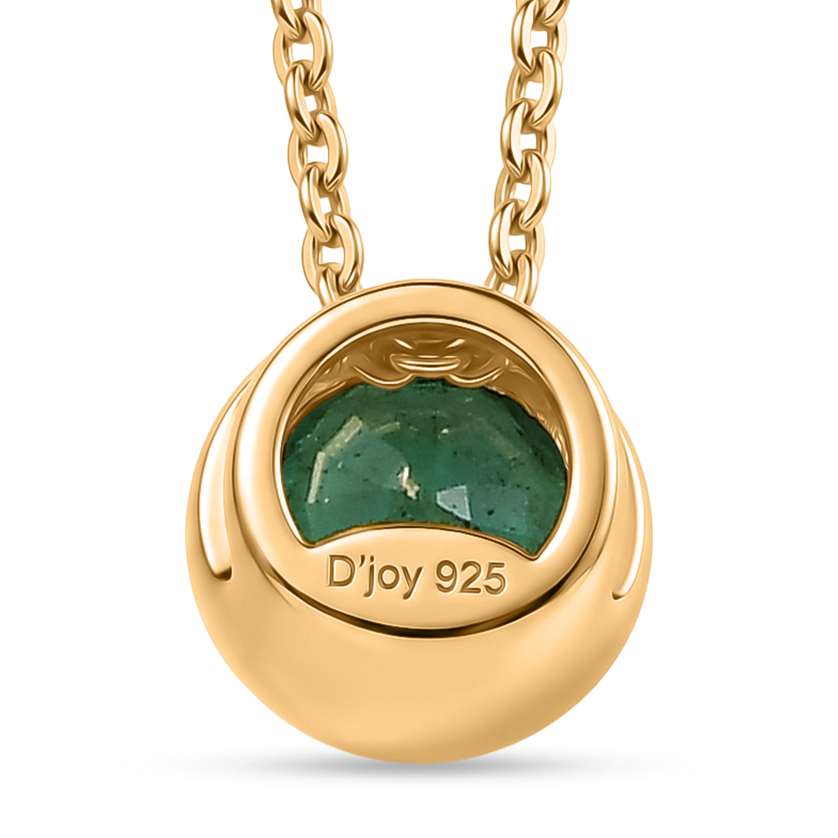 D'Joy AAA Kagem Sambischer Smaragd Schmuckset ca. 50 cm 925 Silber 750 Gelbgold vermeil ca. 0.43 ct