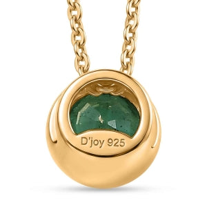 D'Joy AAA Kagem Sambischer Smaragd Schmuckset ca. 50 cm 925 Silber 750 Gelbgold vermeil ca. 0.43 ct