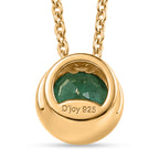 D'Joy AAA Kagem Sambischer Smaragd Schmuckset ca. 50 cm 925 Silber 750 Gelbgold vermeil ca. 0.43 ct