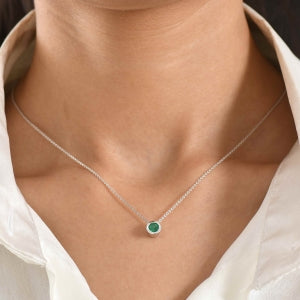 D'Joy AAA Kagem Sambischer Smaragd Schmuckset ca. 50 cm 925 Silber Rhodiniert ca. 0.43 ct