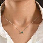 D'Joy AAA Kagem Sambischer Smaragd Schmuckset ca. 50 cm 925 Silber Rhodiniert ca. 0.43 ct