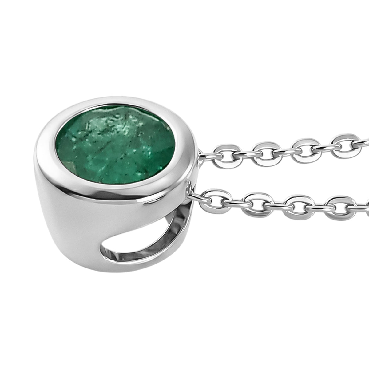 D'Joy AAA Kagem Sambischer Smaragd Schmuckset ca. 50 cm 925 Silber Rhodiniert ca. 0.43 ct