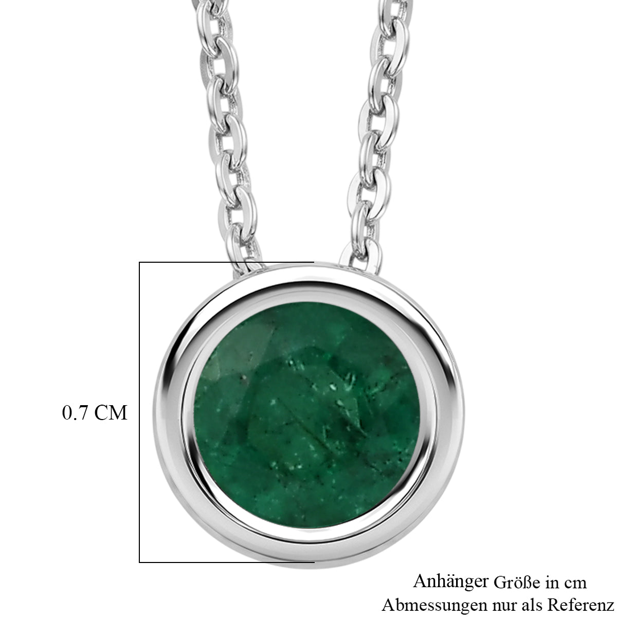 D'Joy AAA Kagem Sambischer Smaragd Schmuckset ca. 50 cm 925 Silber Rhodiniert ca. 0.43 ct