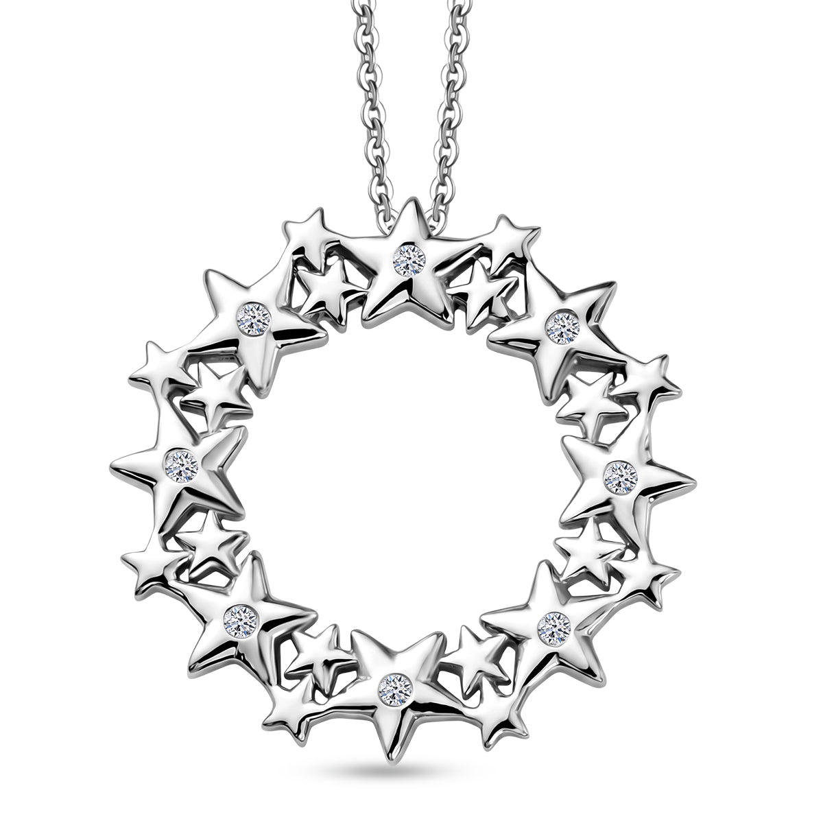 LUXURIANT DIAMOND - Lab Grown Diamant SI-GH Schmuckset ca. 50 cm 925 Silber Rhodiniert ca. 0.06 ct