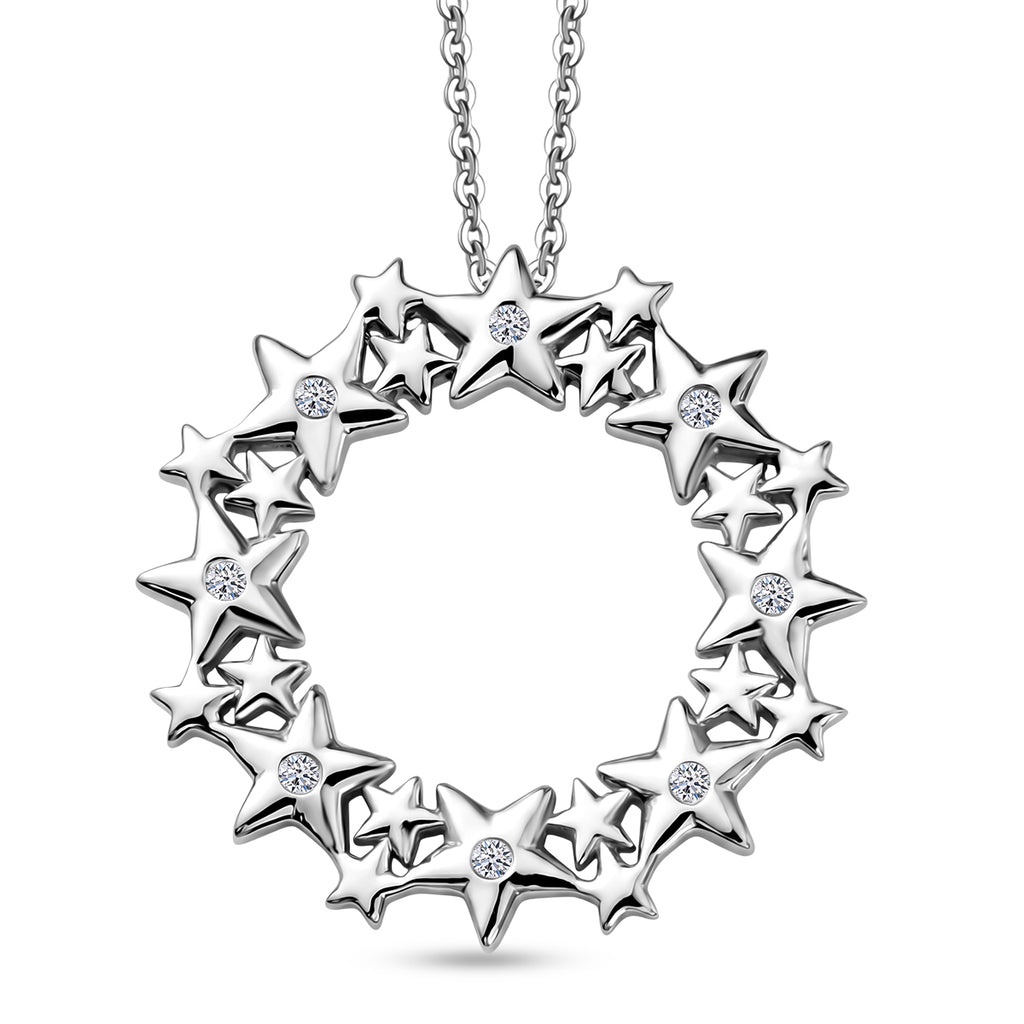 LUXURIANT DIAMOND - Lab Grown Diamant SI-GH Schmuckset ca. 50 cm 925 Silber Rhodiniert ca. 0.06 ct