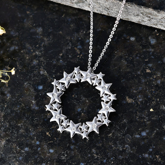 LUXURIANT DIAMOND - Lab Grown Diamant SI-GH Schmuckset ca. 50 cm 925 Silber Rhodiniert ca. 0.06 ct