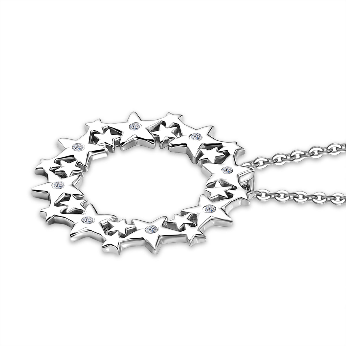 LUXURIANT DIAMOND - Lab Grown Diamant SI-GH Schmuckset ca. 50 cm 925 Silber Rhodiniert ca. 0.06 ct