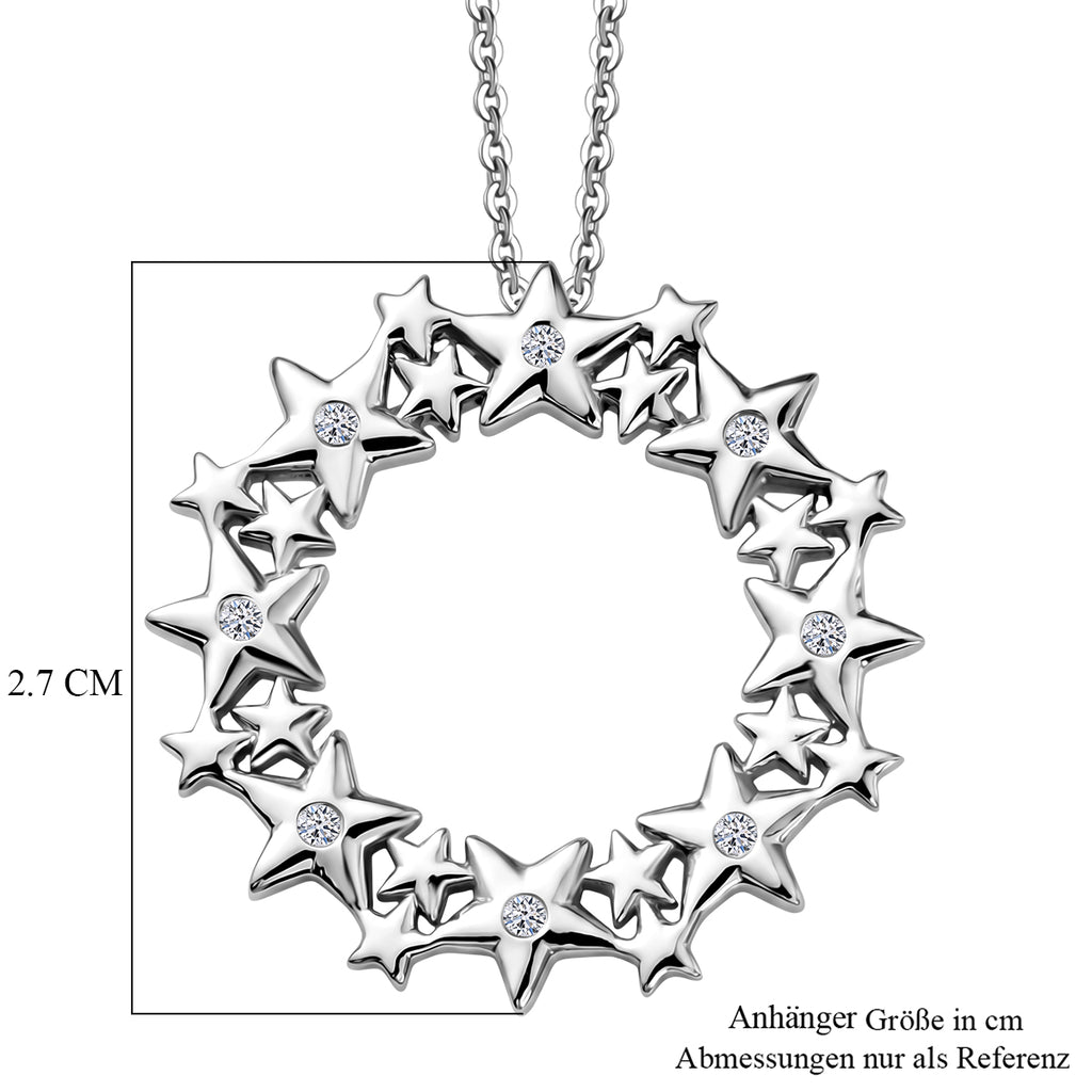LUXURIANT DIAMOND - Lab Grown Diamant SI-GH Schmuckset ca. 50 cm 925 Silber Rhodiniert ca. 0.06 ct
