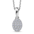 LUXURIANT SI-GH Labor Diamant SI-GH Anhänger im Oval-Design mit 50cm Kette - 0,15 ct.