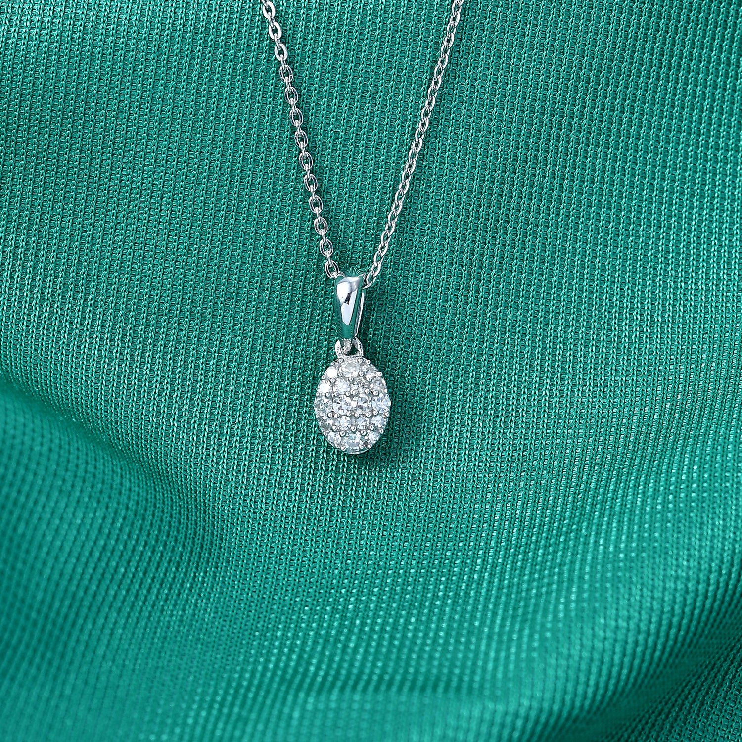 LUXURIANT DIAMOND - Lab Grown Diamant SI-GH Schmuckset ca. 50 cm 925 Silber Rhodiniert ca. 0.15 ct