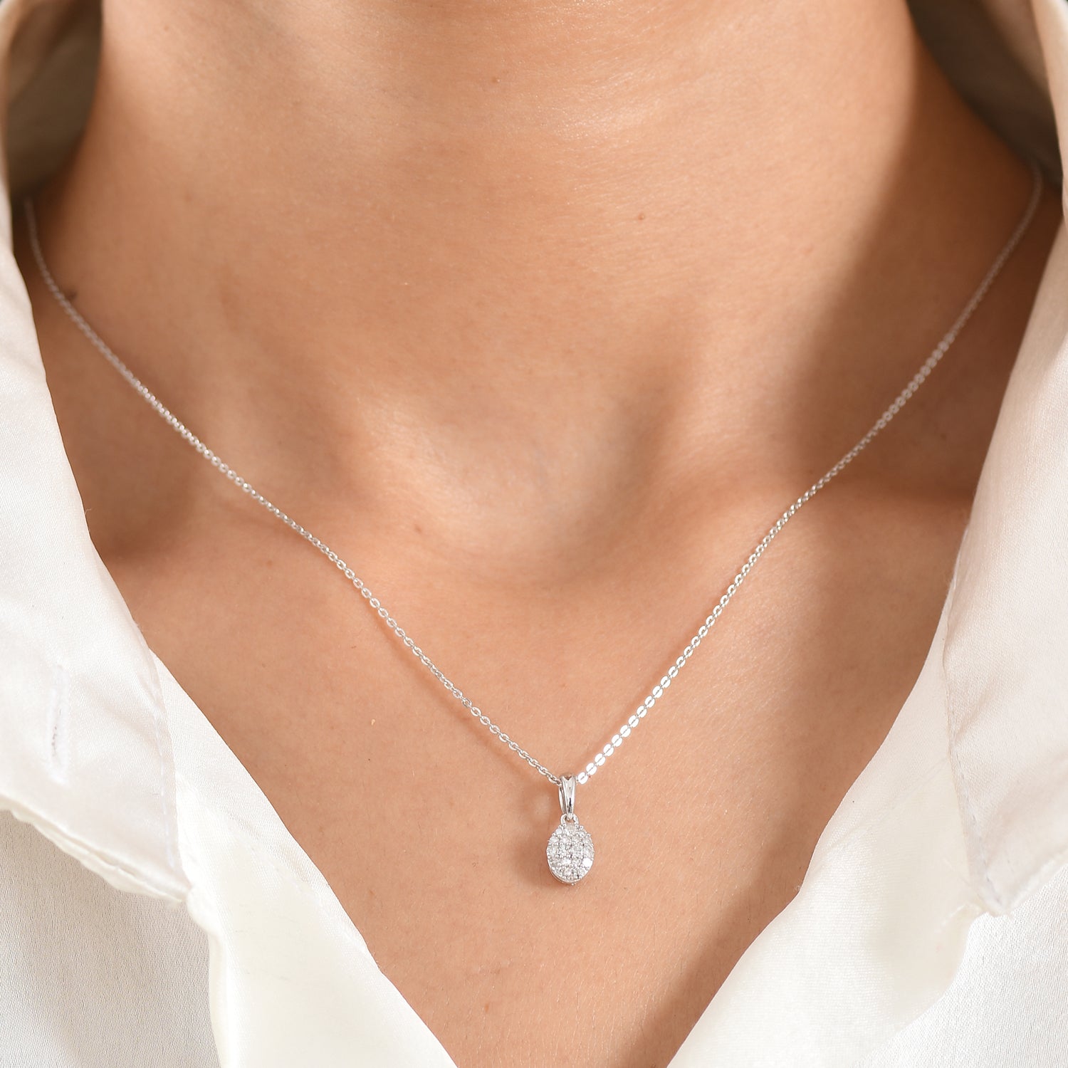 LUXURIANT DIAMOND - Lab Grown Diamant SI-GH Schmuckset ca. 50 cm 925 Silber Rhodiniert ca. 0.15 ct